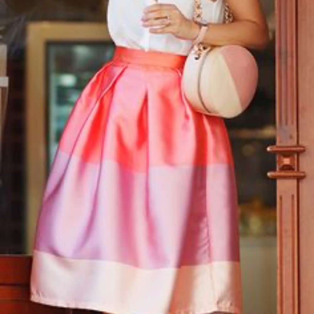 Chicwish Lollipops Color Block Printed Midi Skirt Size XXL